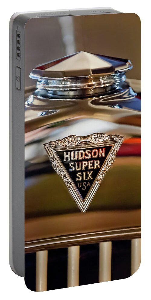 1929 Hudson Cabriolet Portable Battery Charger featuring the photograph 1929 Hudson Cabriolet Hood Ornament by Jill Reger