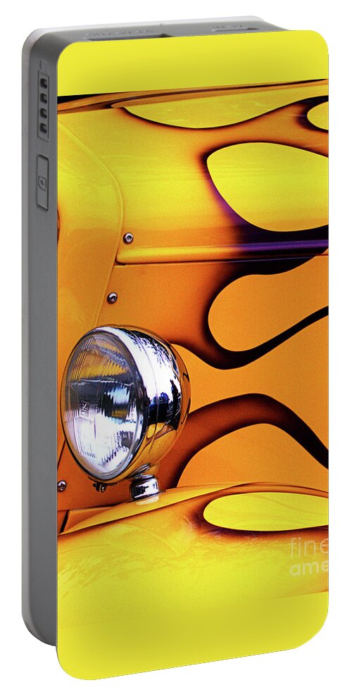 Car Portable Battery Charger featuring the photograph 1934 Ford Custom Yellow Hot Rod by Stephen Melia