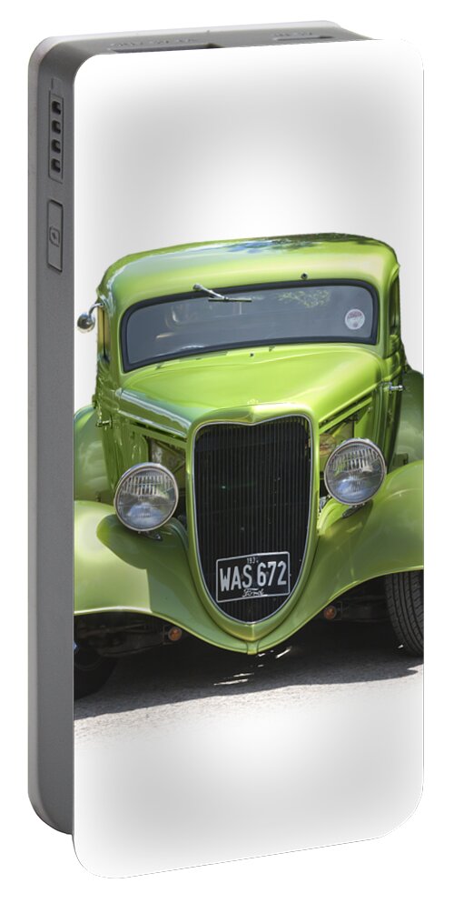 1934 Ford Hot Rod Portable Battery Charger featuring the photograph 1934 Ford Street Hot Rod on a transparent background by Terri Waters