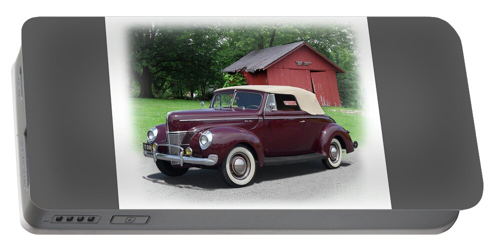 1940 Portable Battery Charger featuring the photograph 1940 Ford Deluxe Convertible by Ron Long