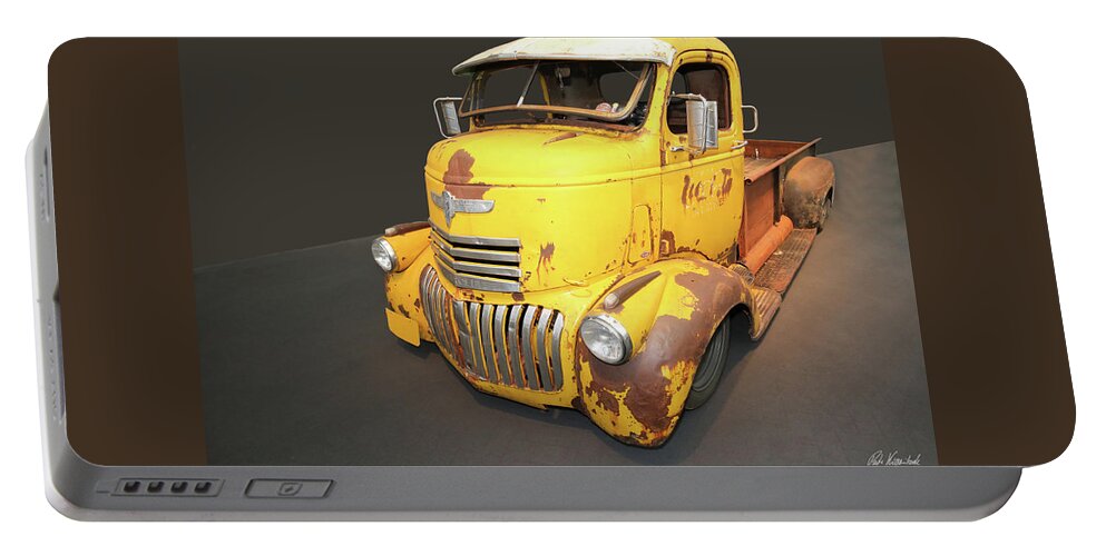 1941 Portable Battery Charger featuring the photograph 1941 Chevrolet Cab Over Engine COE Truck by Peter Kraaibeek