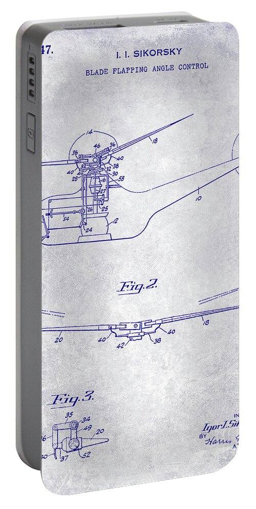 1947 Helicopter Patent Portable Battery Charger featuring the photograph 1947 Helicopter Patent Blueprint by Jon Neidert
