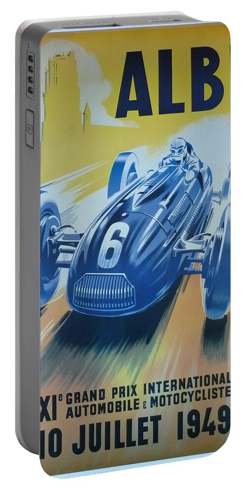 F1 Portable Battery Charger featuring the digital art 1949 Albi Grand Prix by Georgia Clare