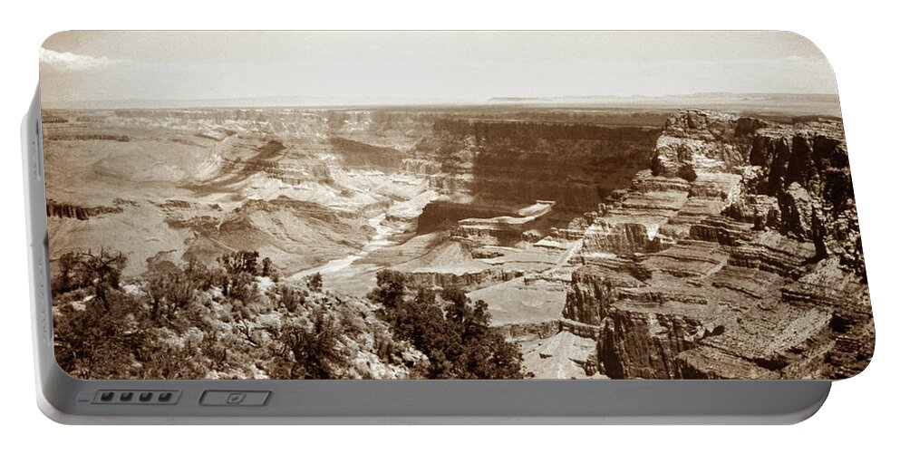 1950 Portable Battery Charger featuring the photograph 1950 Grand Canyon Desert Point by Marilyn Hunt