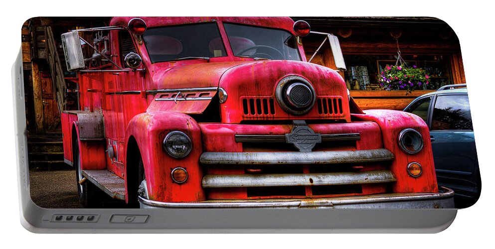 1954 Seagrave Fire Trucks Portable Battery Charger featuring the photograph 1954 Seagrave Fire Truck by David Patterson