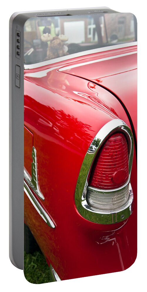 1955 Chevrolet Bel Air Tail Light Portable Battery Charger featuring the photograph 1955 Chevrolet Bel Air Tail Light by Glenn Gordon