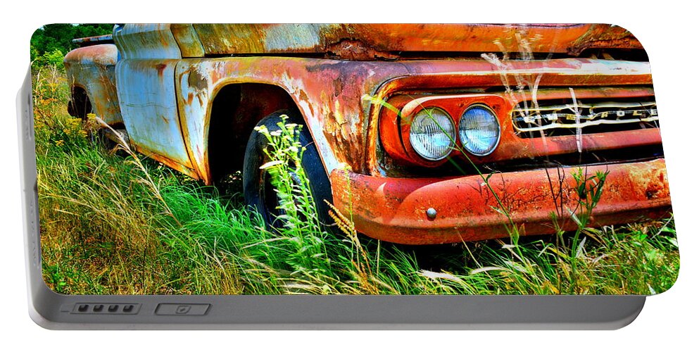1961 Chevrolet Apache 10 5 Portable Battery Charger featuring the photograph 1961 Chevrolet Apache 10 5 by Lisa Wooten