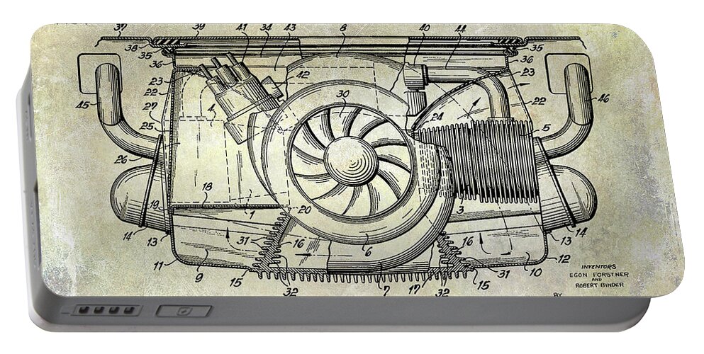 Porsche Patent Portable Battery Charger featuring the photograph 1962 Porsche Engine Patent by Jon Neidert
