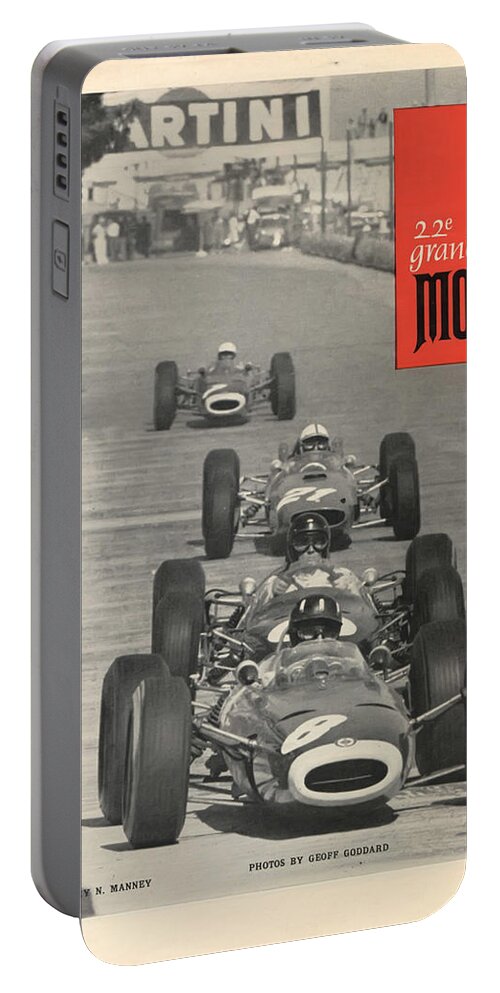 F1 Portable Battery Charger featuring the digital art 1964 F1 Monaco Grand Prix by Georgia Clare