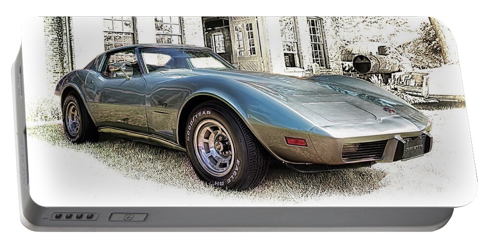 1976 Portable Battery Charger featuring the photograph 1976 Corvette Stingray by Susan Rissi Tregoning