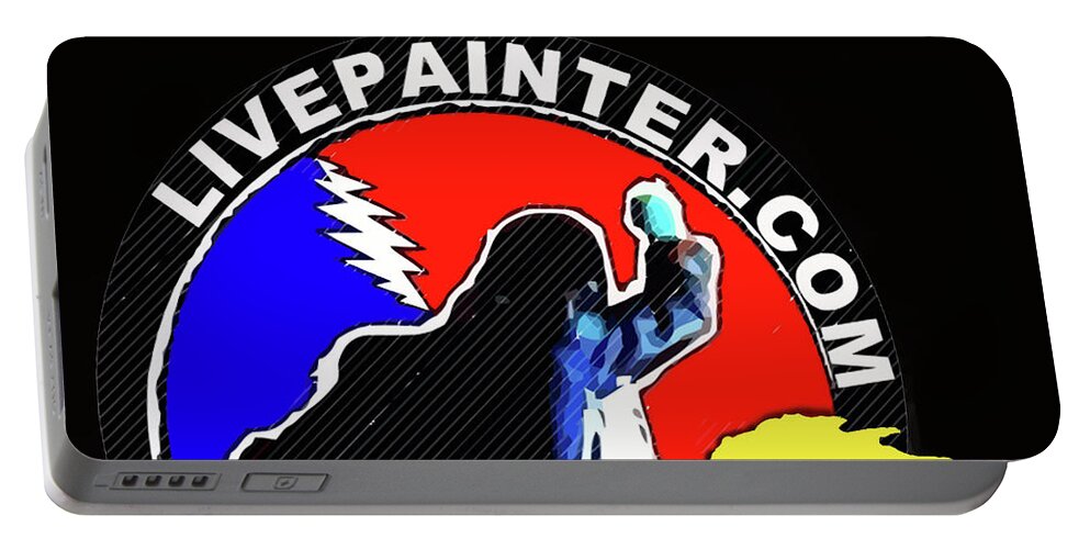 Live Painter Portable Battery Charger featuring the painting 1st Live Painter Logo by Neal Barbosa