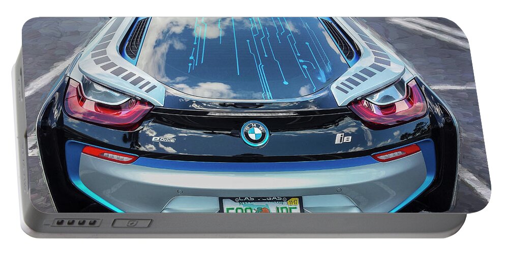 2015 Bmw Portable Battery Charger featuring the photograph 2015 BMW I8 HYBRID Sports Car by Rich Franco