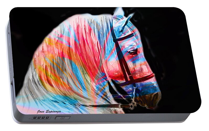 Cavallo Portable Battery Charger featuring the digital art Y . K . R . A . N by J U A N - O A X A C A