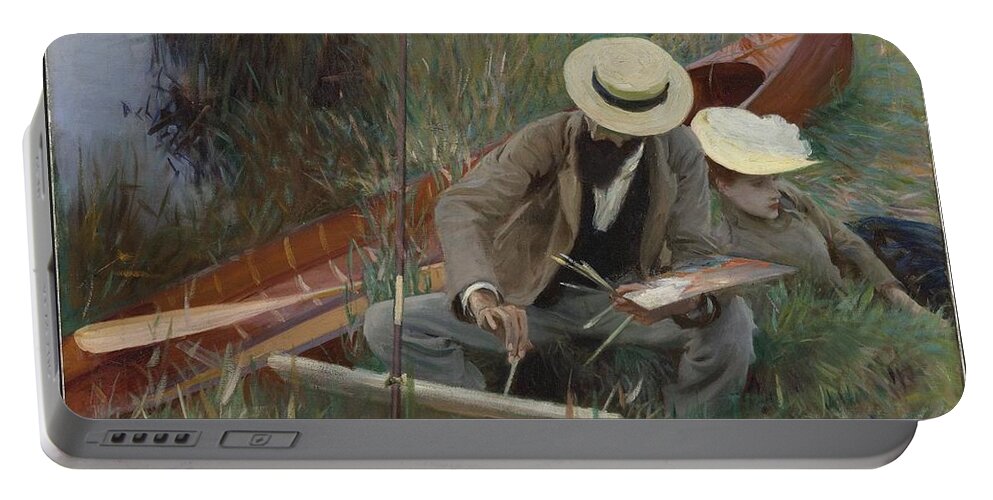 John Singer Sargent (american Portable Battery Charger featuring the painting An Out Doors Study #2 by MotionAge Designs