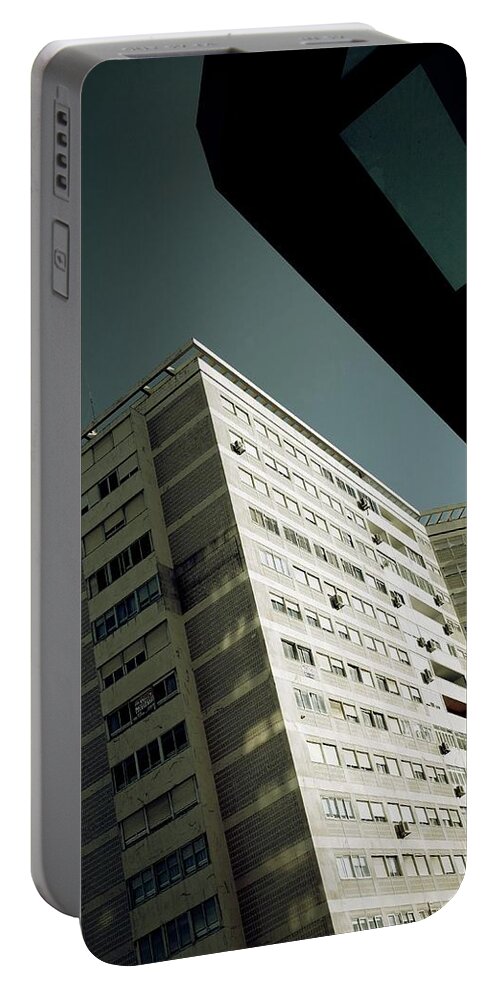 Street Portable Battery Charger featuring the photograph Apartment Buildings in Lisbon #2 by Carlos Caetano