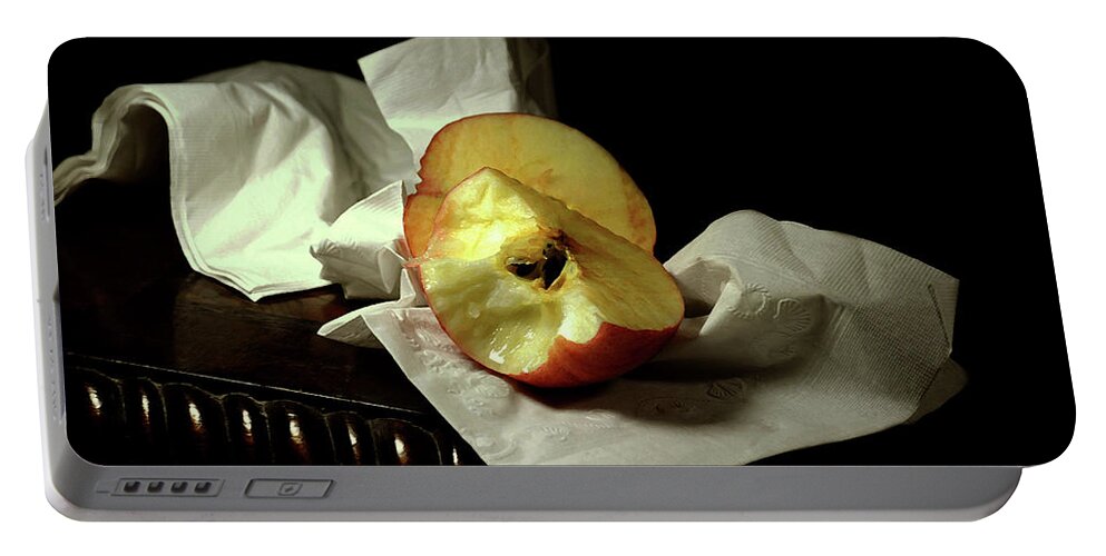 Still Life Portable Battery Charger featuring the photograph Apple Core #2 by Diana Angstadt