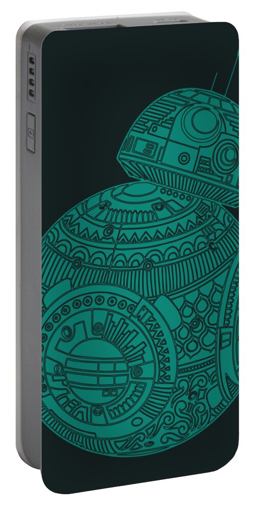 Bb8 Portable Battery Charger featuring the mixed media BB8 DROID - Star Wars Art, Blue #1 by Studio Grafiikka