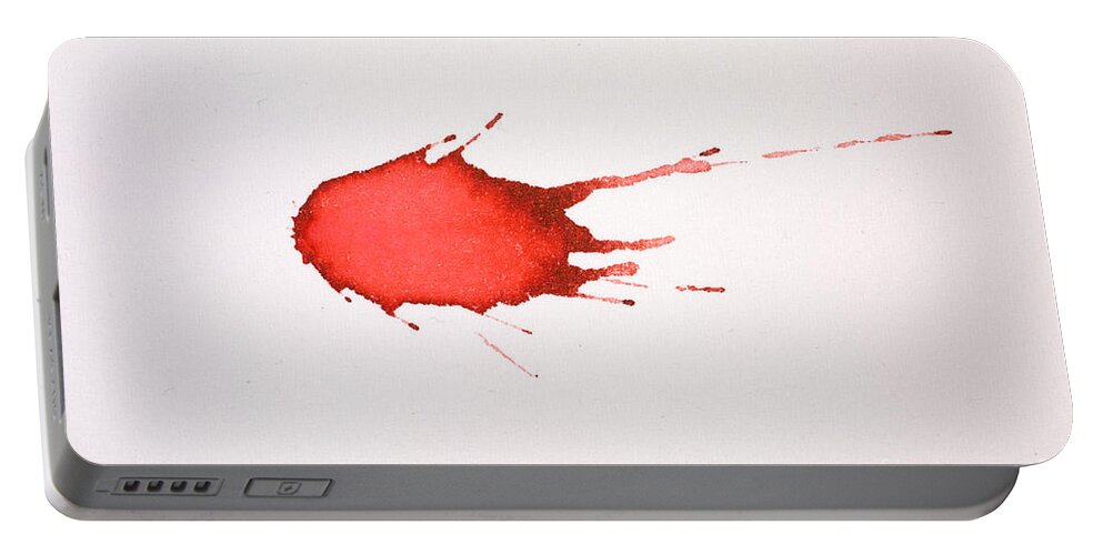 Blood Portable Battery Charger featuring the photograph Blood Droplet #2 by Ted Kinsman