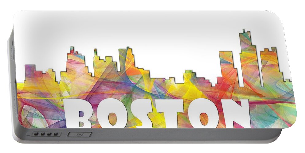 Boston Massachusetts Skyline Portable Battery Charger featuring the digital art Boston Massachusetts Skyline #2 by Marlene Watson