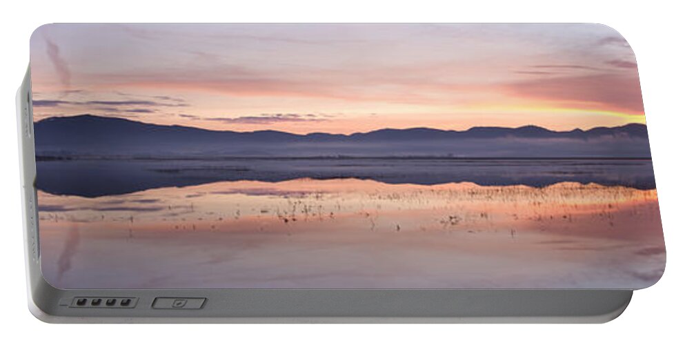 Lake Portable Battery Charger featuring the photograph Cerknica lake at dawn #2 by Ian Middleton