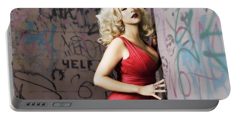 Christina Aguilera Portable Battery Charger featuring the digital art Christina Aguilera #2 by Super Lovely