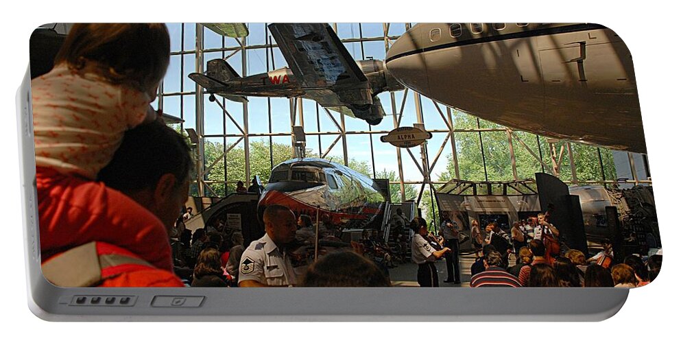 Air And Space Museum Portable Battery Charger featuring the photograph Concert Under the Planes #2 by Kenny Glover