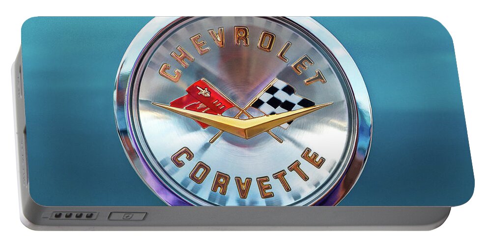 Corvette Portable Battery Charger featuring the digital art Corvette Badge #2 by Douglas Pittman