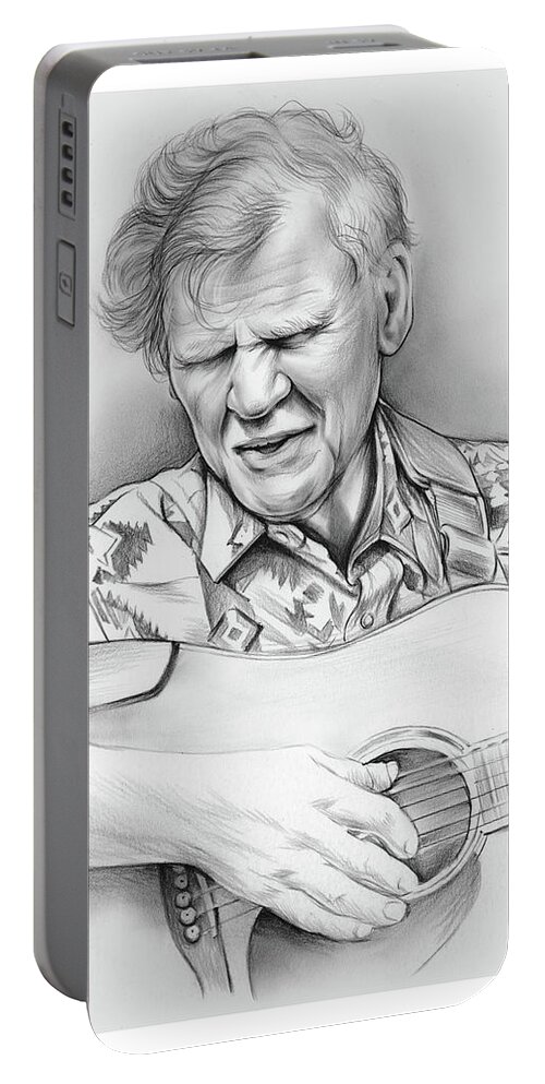 Doc Watson Portable Battery Charger featuring the drawing Doc Watson #2 by Greg Joens