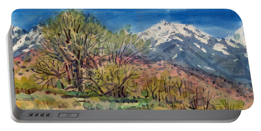 Western Landscape Portable Battery Charger featuring the painting East of the Sierra Nevadas #2 by Donald Maier