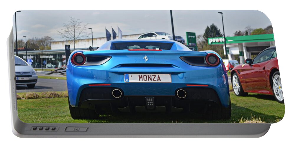 Ferrari Portable Battery Charger featuring the photograph Ferrari 488 Spider #2 by Sportscars OfBelgium