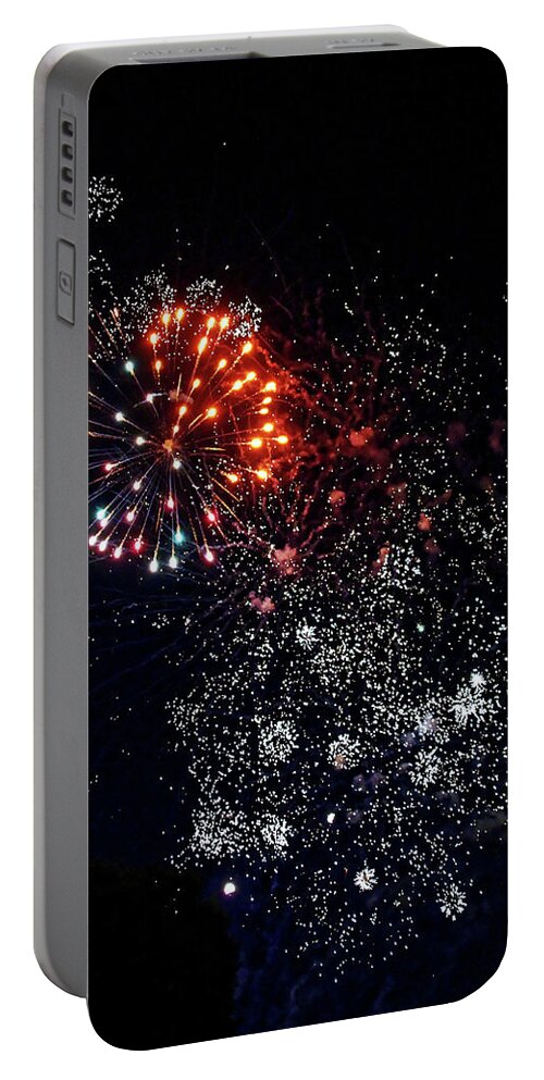 Night Portable Battery Charger featuring the photograph Fireworks3 by Doolittle Photography and Art