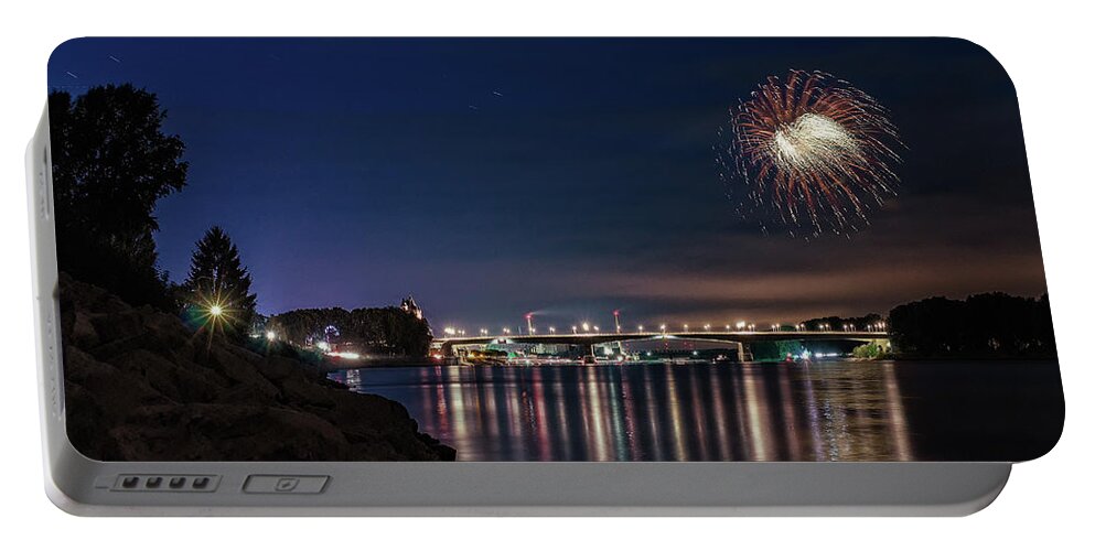 Worms Portable Battery Charger featuring the photograph Fireworks #3 by Marc Braner