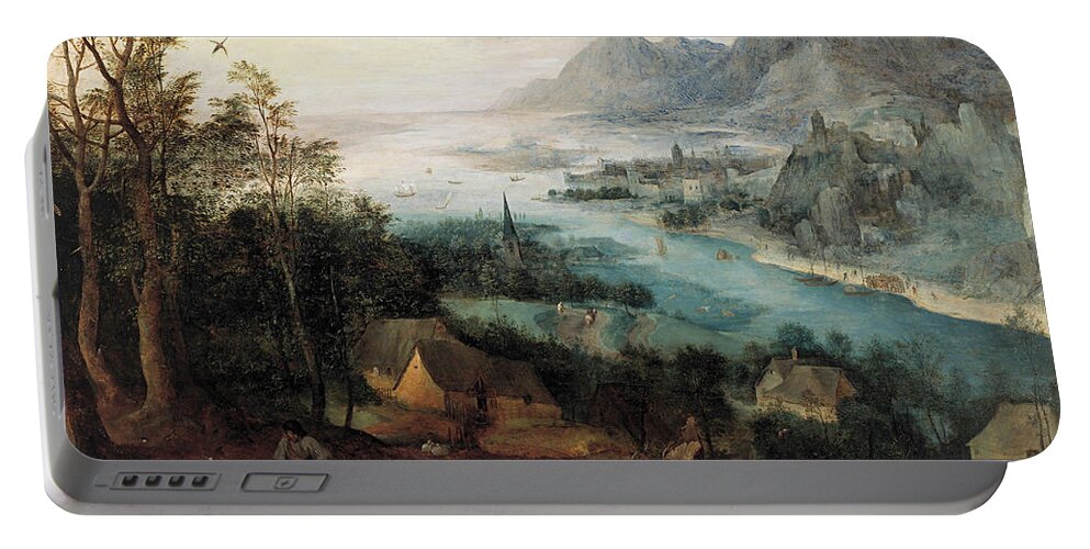 Pieter Bruegel The Elder Portable Battery Charger featuring the painting Flemish Parable of the Sower by Pieter Bruegel the Elder