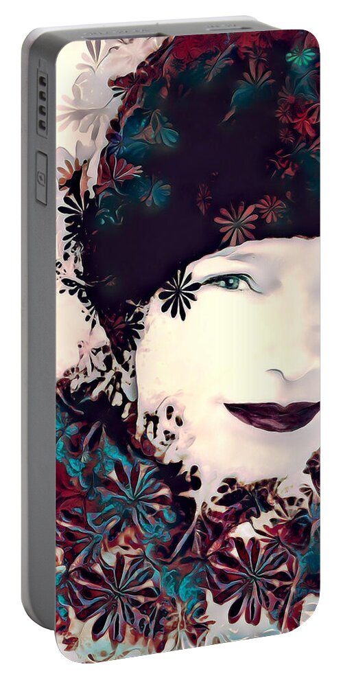 Flower Portable Battery Charger featuring the digital art Flower Girl #1 by Pennie McCracken