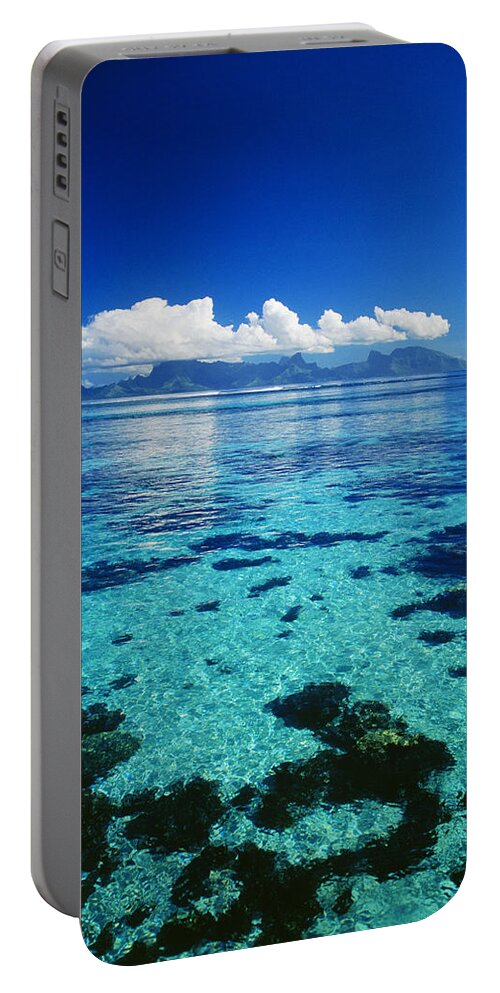Across Portable Battery Charger featuring the photograph French Polynesia, Moorea #2 by Dana Edmunds - Printscapes