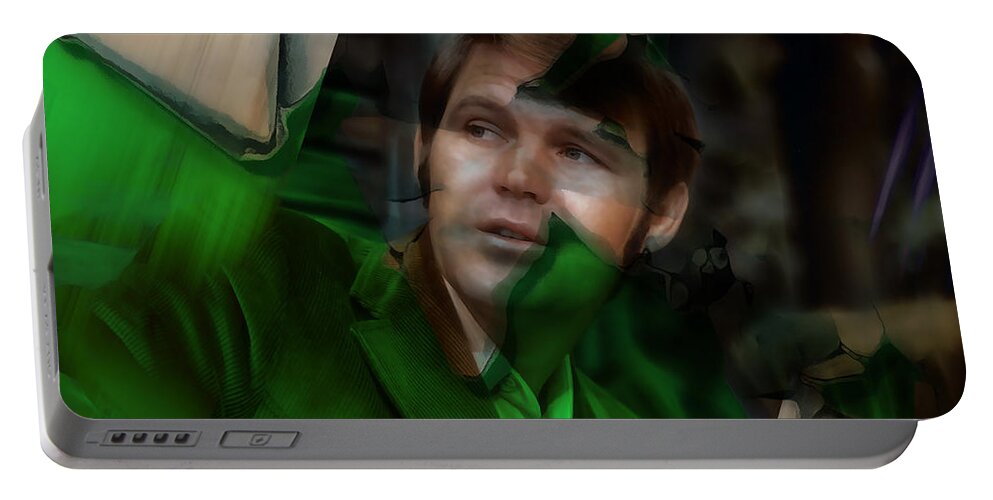 Glen Campbell Portable Battery Charger featuring the mixed media Glen Campbell #2 by Marvin Blaine