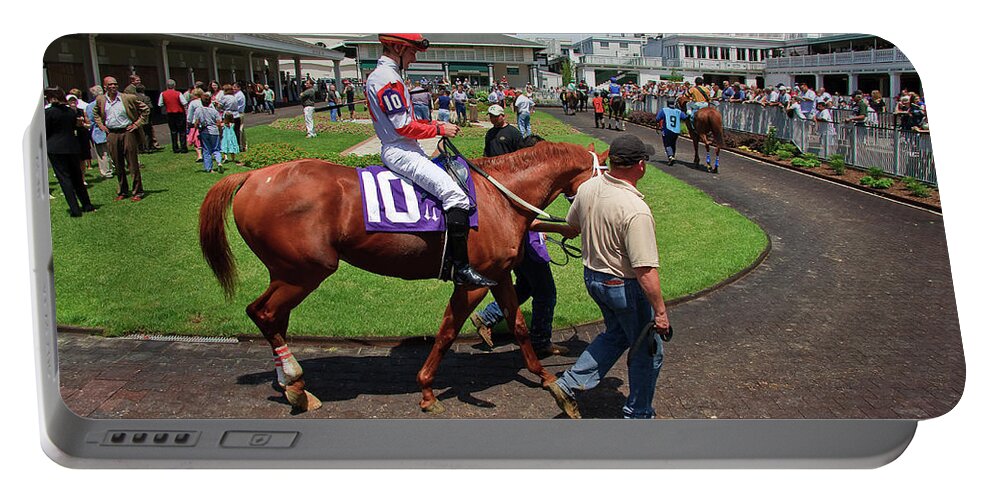 Churchill Portable Battery Charger featuring the photograph Horse Racing #2 by Jill Lang