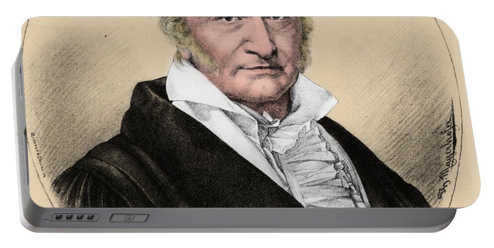Science Portable Battery Charger featuring the photograph Johann Carl Friedrich Gauss, German #2 by Science Source