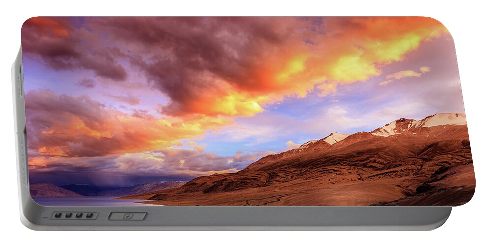 Asia Portable Battery Charger featuring the photograph Lake Tso Moriri #2 by Alexey Stiop
