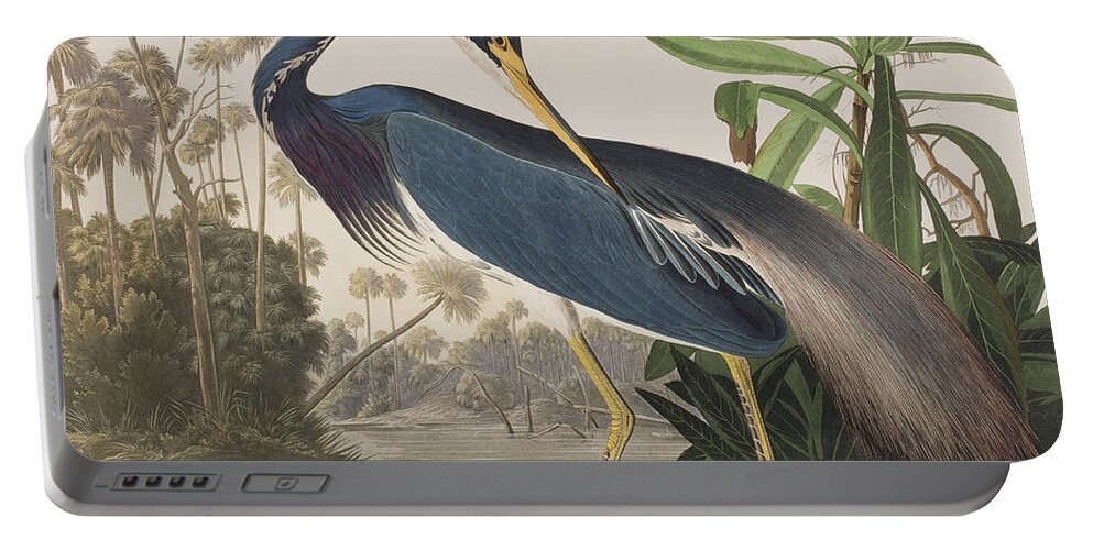 Louisiana Heron Portable Battery Charger featuring the painting Louisiana Heron by John James Audubon