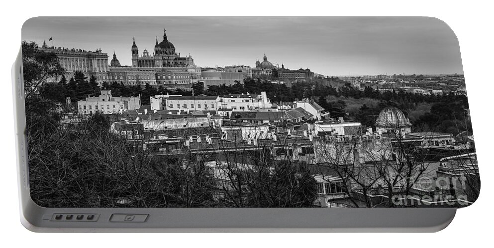 Spain Portable Battery Charger featuring the photograph Madrid Panorama From Debod Lookout Madrid Spain #2 by Pablo Avanzini