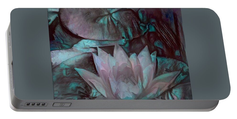 Lotus Portable Battery Charger featuring the digital art Meditation #2 by Richard Laeton