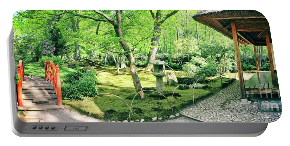 Garden Portable Battery Charger featuring the photograph Nature Background Panorama #3 by Ariadna De Raadt