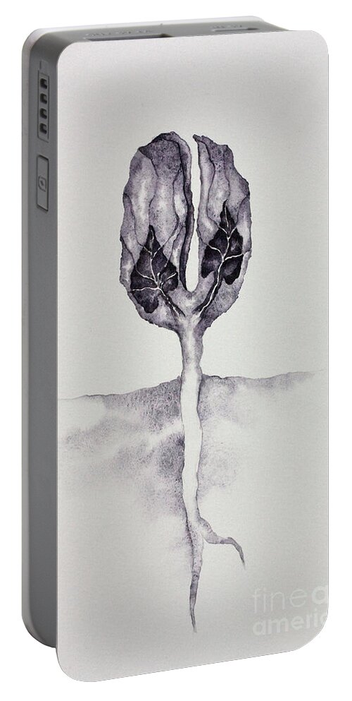 Two Of Spades Portable Battery Charger featuring the painting 2 of Spades by Srishti Wilhelm