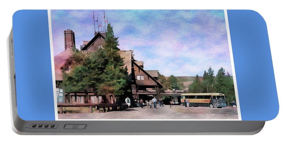 Yellowstone Portable Battery Charger featuring the photograph Old Faithful Inn #3 by Margie Wildblood