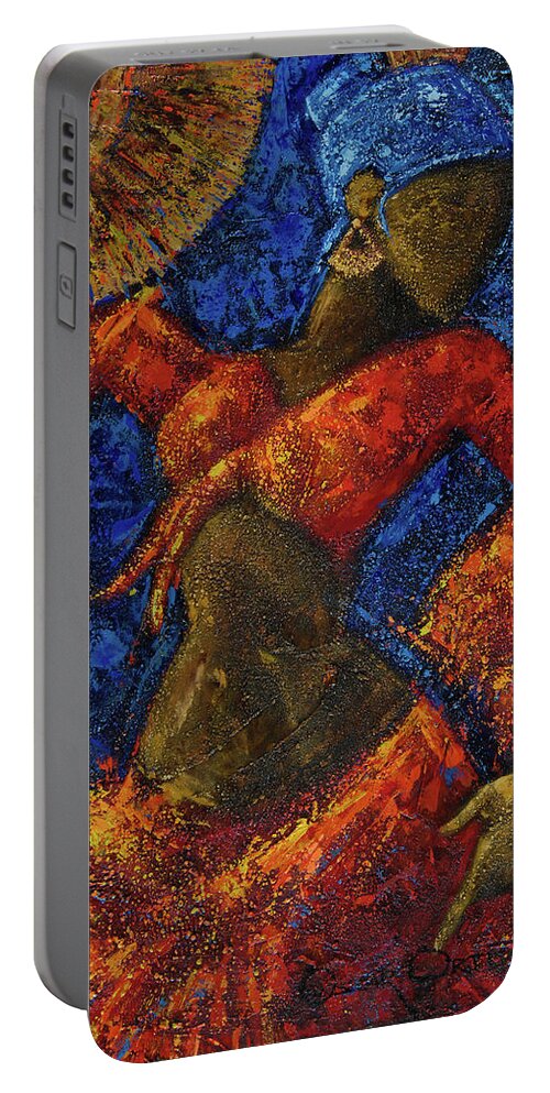 Dancer Portable Battery Charger featuring the painting Passion by Oscar Ortiz