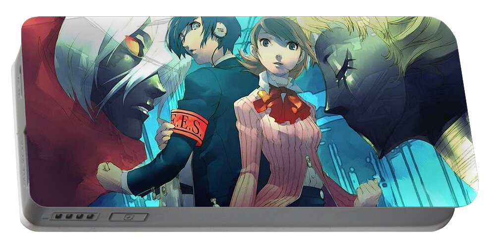 Persona 3 Portable Battery Charger featuring the digital art Persona 3 #2 by Super Lovely