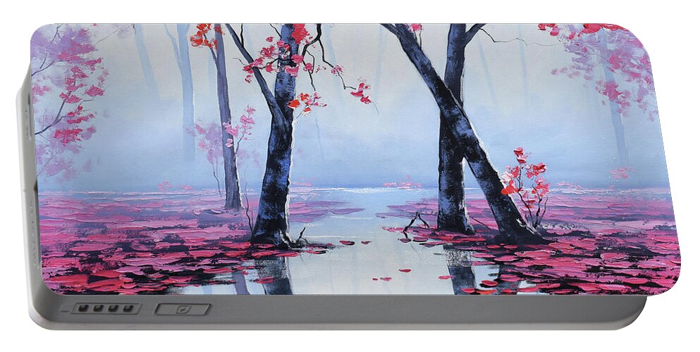 Nature Portable Battery Charger featuring the painting Reflections #3 by Graham Gercken