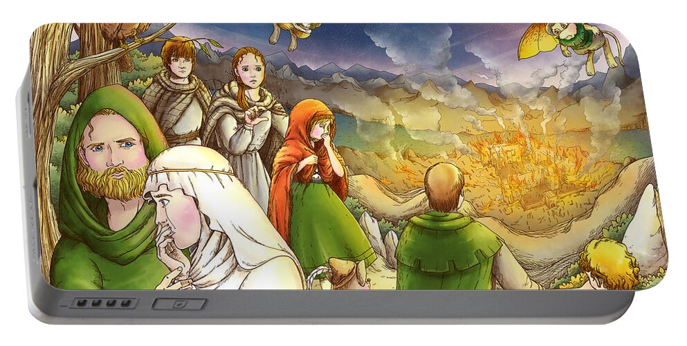 Robin Hood Portable Battery Charger featuring the painting Robin Hood and Matilda #1 by Reynold Jay