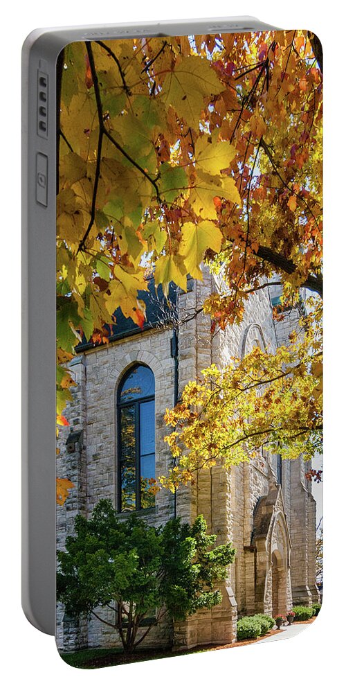 Stone Portable Battery Charger featuring the photograph Stone Chapel Fall #2 by Allin Sorenson